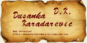 Dušanka Karadarević vizit kartica